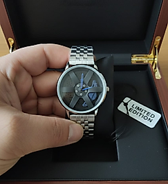 Turuncu çelik kordon kol saati